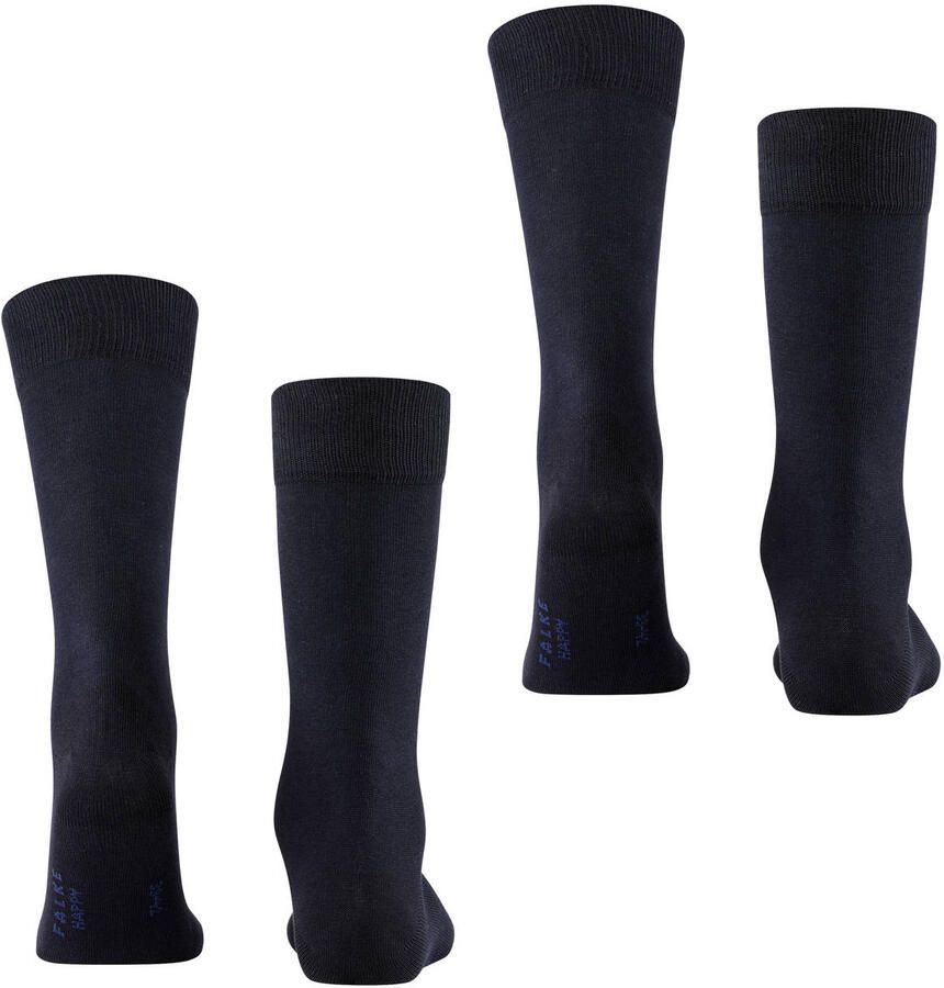 FALKE Happy sokken set van 2 donkerblauw
