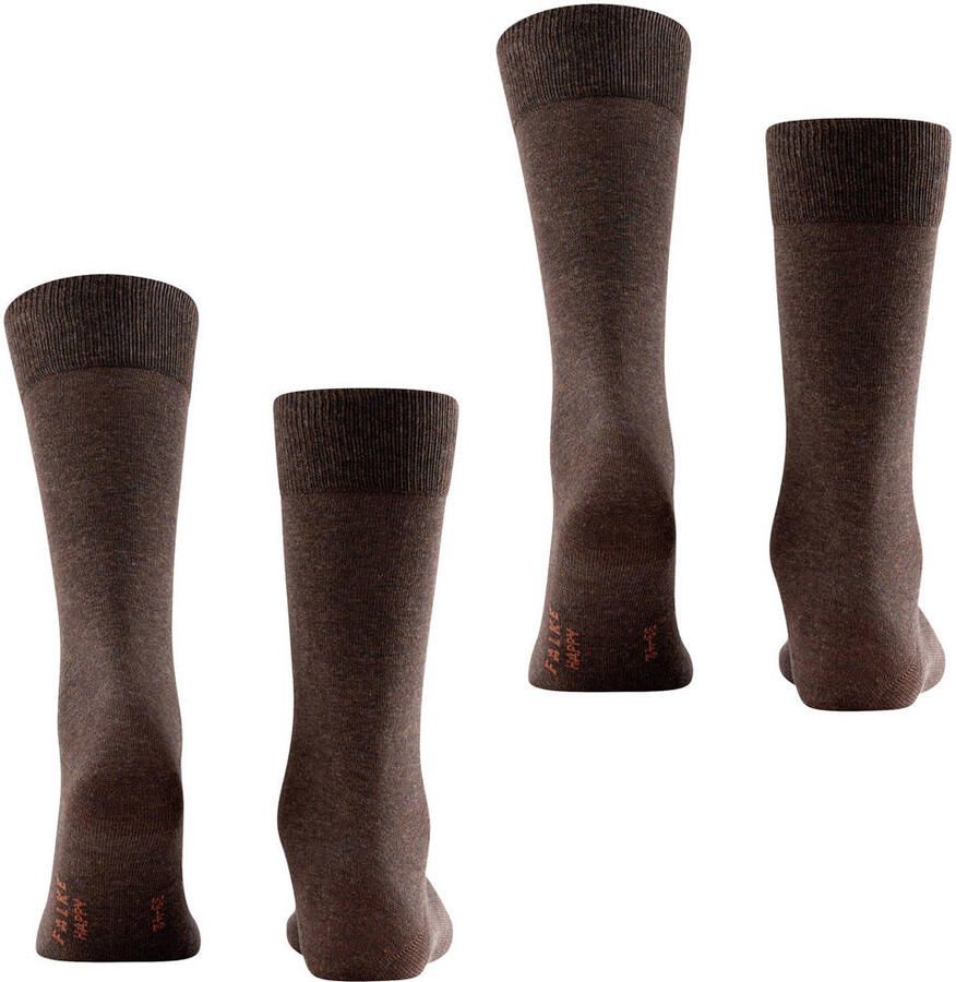 FALKE Happy sokken set van 2 donkerbruin
