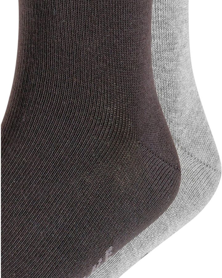 Falke Happy sokken set van 2 zwart grijs Meisjes Katoen Effen 39-42