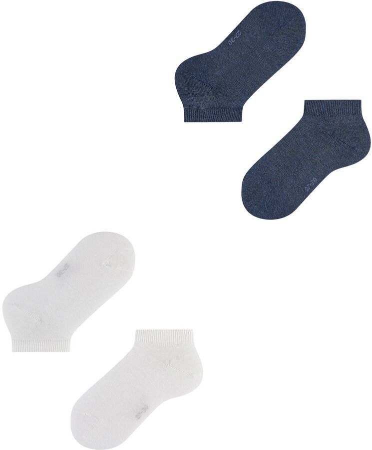 FALKE sneakersokken wit donkerblauw (set van 2) Katoen maat 39-42 - Foto 2