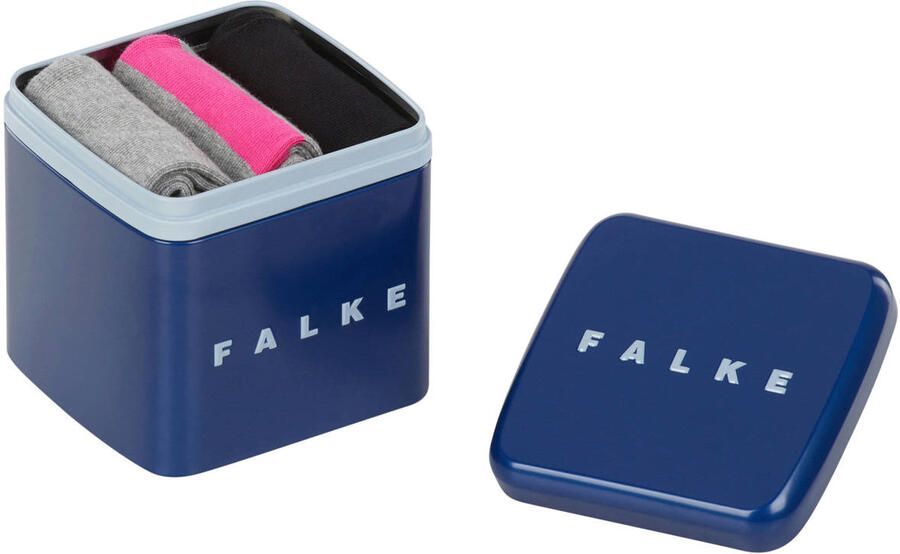 Falke sokken 3 paar grijs melange roze Katoen All over print 39-42