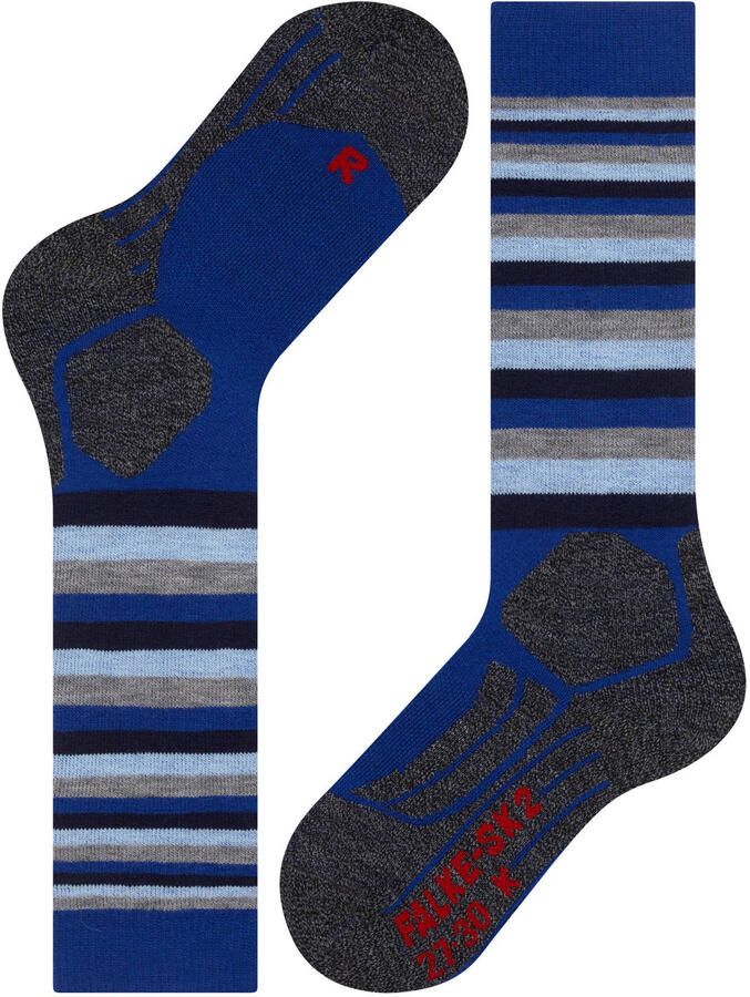 Falke Sport SK2 Stripe skikousen blauw Skisokken Polypropyleen 23-26