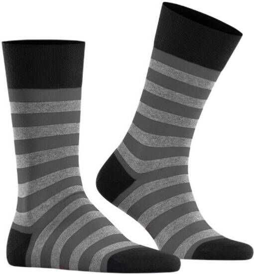 FALKE gestreepte sokken Sensitive Mapped zwart grijs