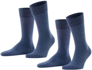 FALKE Happy sokken set van 2 donkerblauw melange