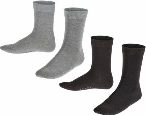 FALKE Happy sokken set van 2 zwart grijs