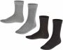 Falke Happy sokken set van 2 zwart grijs Meisjes Katoen Effen 27-30 - Thumbnail 1