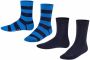 Falke Happy Stripe sokken set van 2 zwart blauw Katoen 23-26 - Thumbnail 1