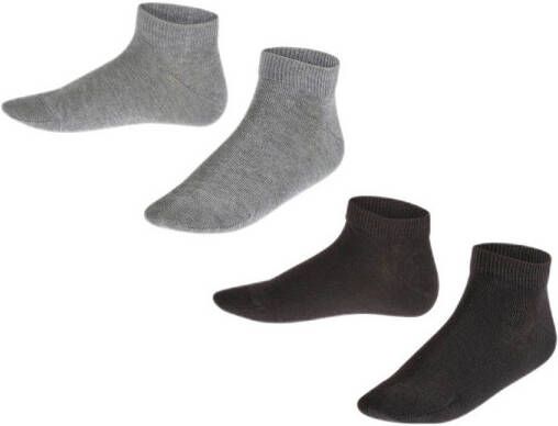 Falke sneakersokken set van 2 grijs zwart Katoen Effen 31-34 - Foto 3