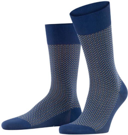 FALKE sokken Uptown Tie met all-over print blauw