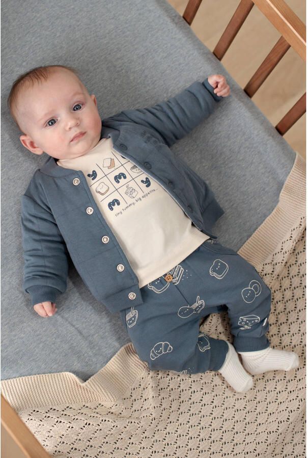 Feetje babybroek Breakfast Buddy blauw wit Jongens Stretchkatoen All over print - Foto 2