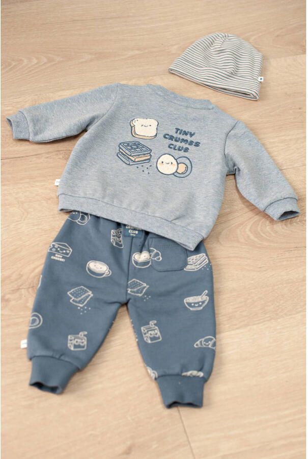 Feetje babybroek Breakfast Buddy blauw wit Jongens Stretchkatoen All over print - Foto 3