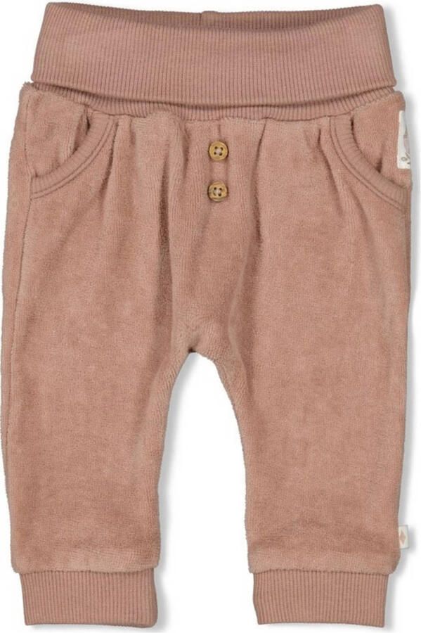 Feetje casual broek Fall Favorites lichtbruin Fluweel Effen