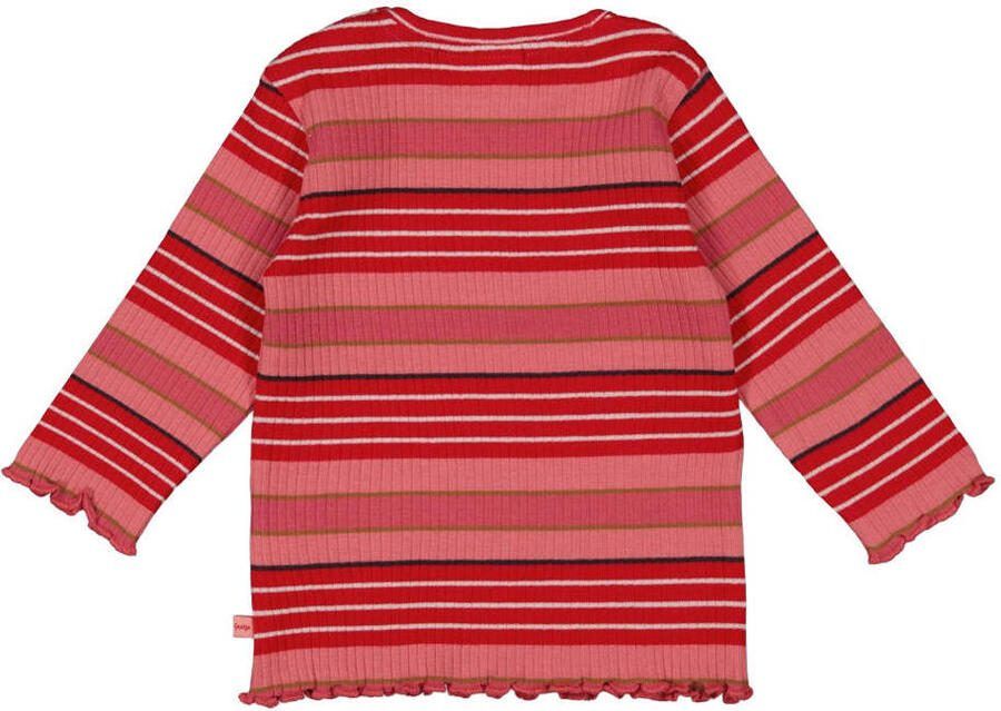 Feetje longsleeve Queen of Hearts roze rood Meisjes Katoen Ronde hals Streep - Foto 2