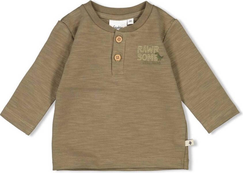 Feetje longsleeve Rawrsome olijfgroen
