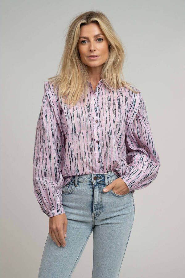 Fifth House blouse Raina met all over print roze