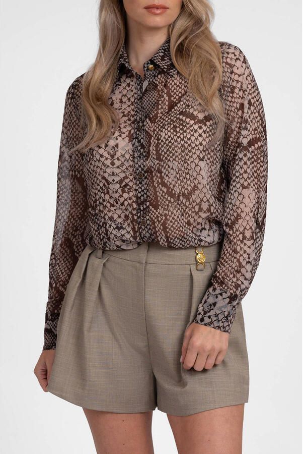 Fifth House blouse met dierenprint bruin