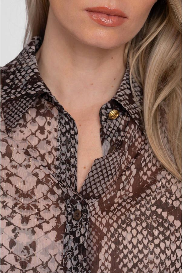 Fifth House blouse met dierenprint bruin - Foto 2