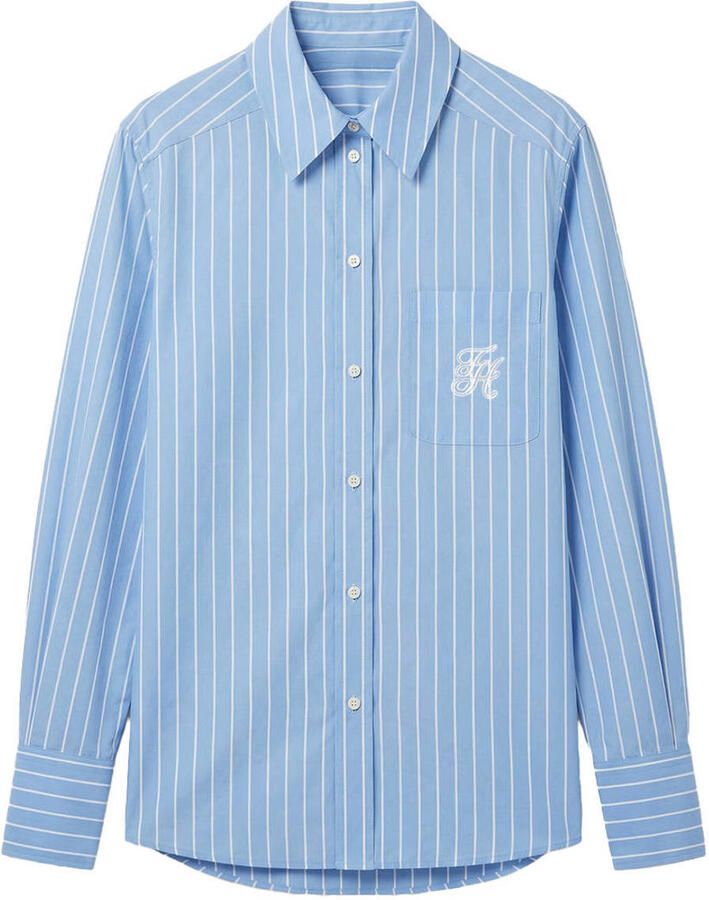 Fifth House blouse met krijtstreep lichtblauw - Foto 2