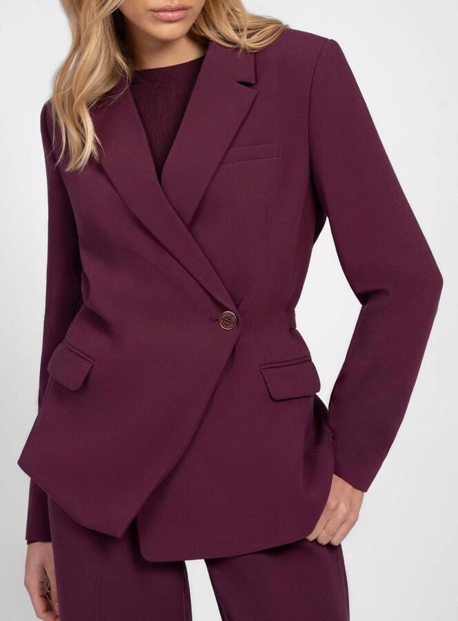 Fifth House getailleerde blazer met ceintuur aubergine