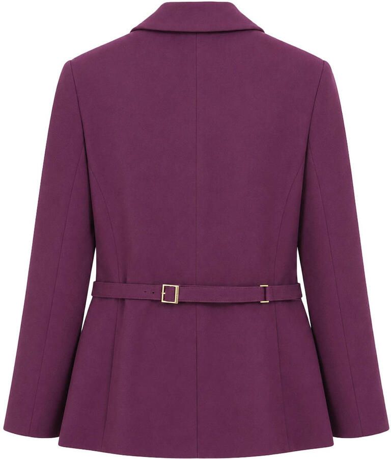 Fifth House getailleerde blazer met ceintuur aubergine - Foto 2