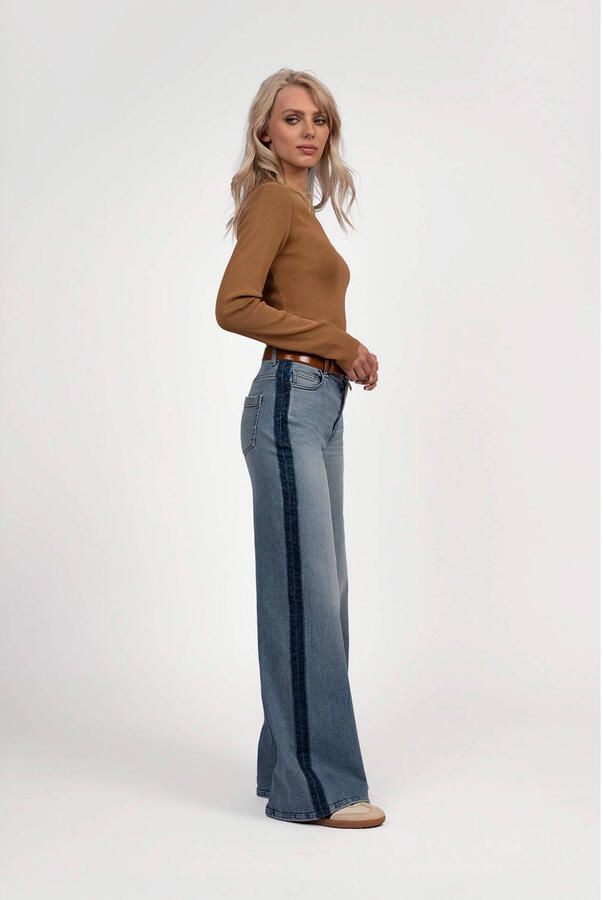 Fifth House high waist wide leg jeans medium blue denim