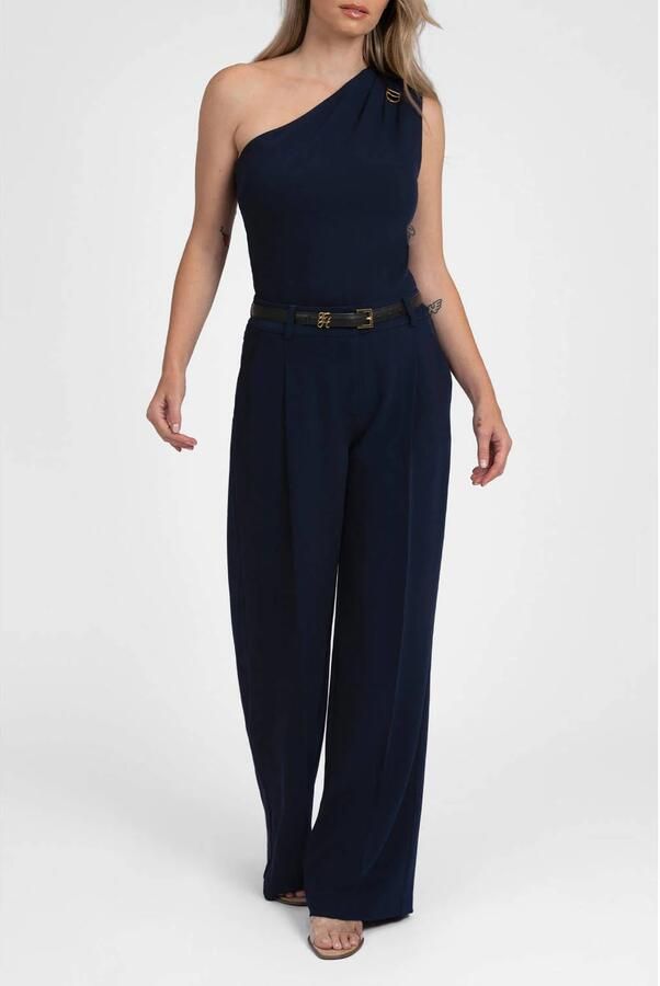 Fifth House wide leg pantalon marineblauw