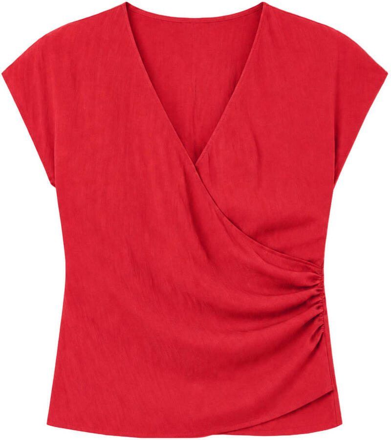 Fifth House overslagtop met plooien rood