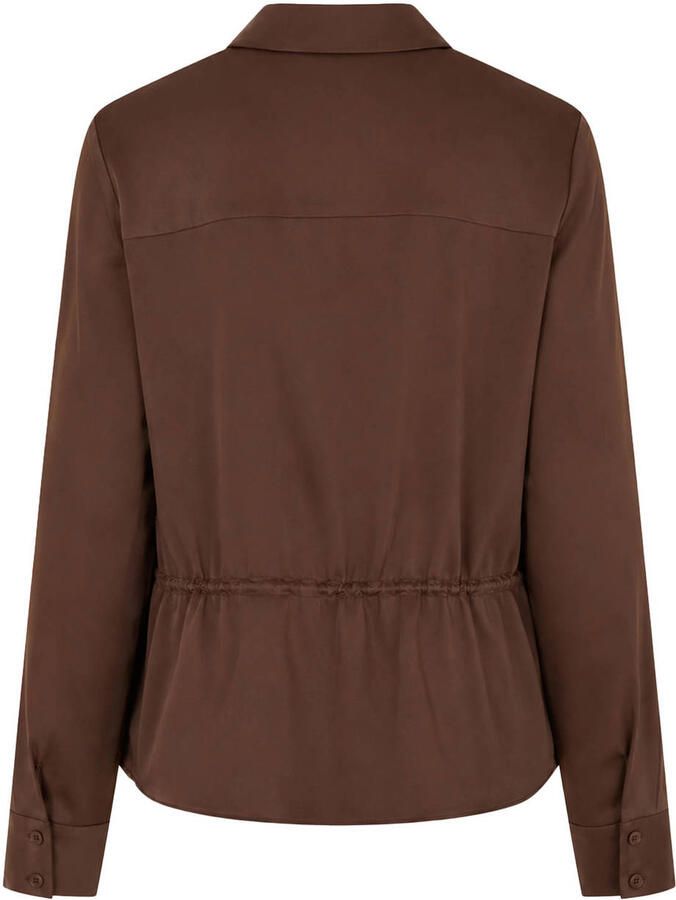 Fifth House satijnen blouse donkerbruin - Foto 2