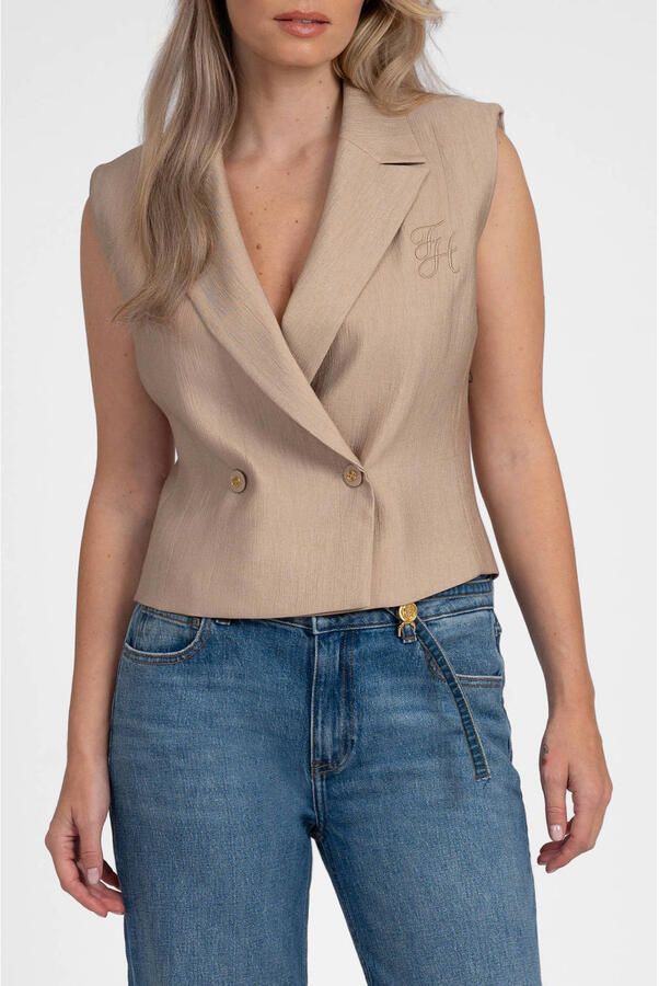 Fifth House viscose gilet beige
