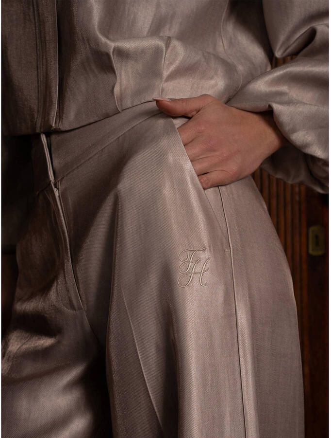 Fifth House wide leg regular waist broek taupe - Foto 2