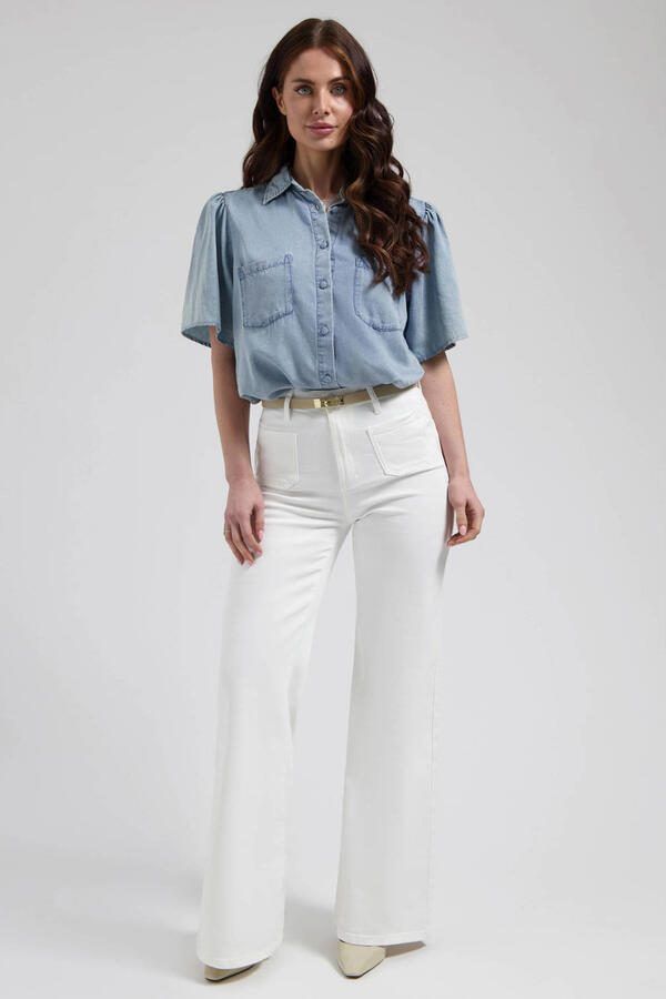 Florez Ana Flared Pocket flared jeans ecru