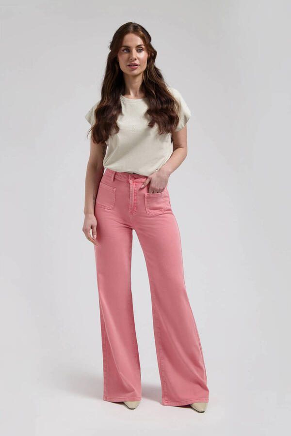 Florez Ana Flared Pocket flared jeans koraalrood - Foto 2