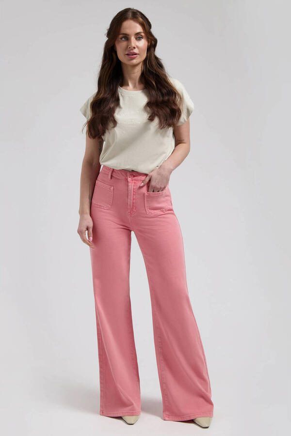Florez Ana Flared Pocket flared jeans koraalrood - Foto 3