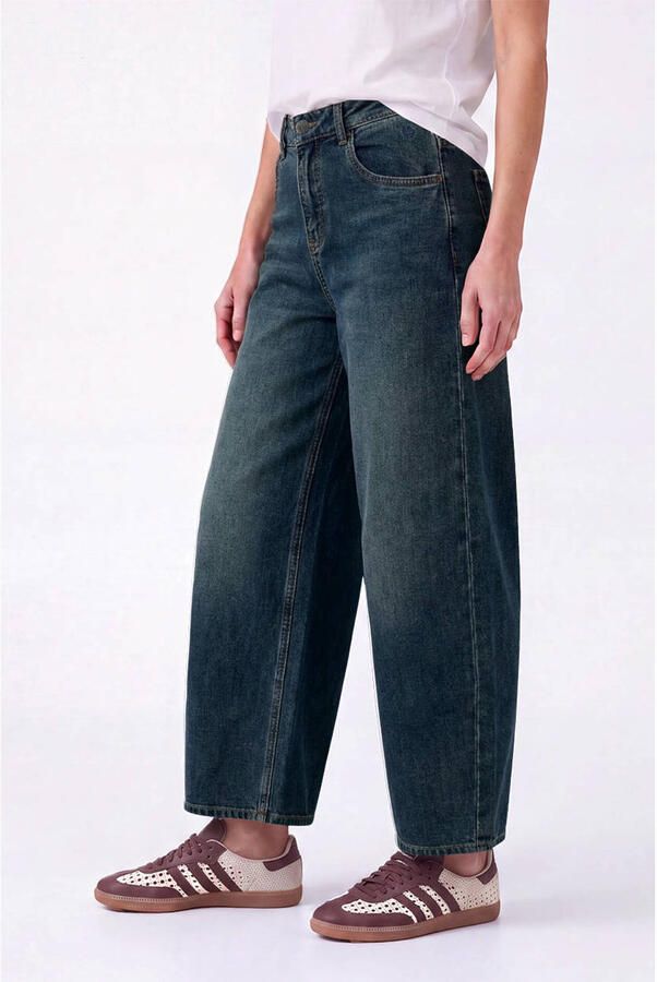 Florez high waist barrel jeans donkerblauw - Foto 2
