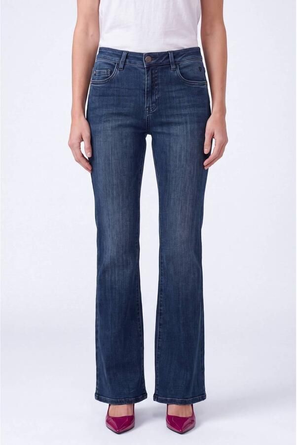 Florez high waist flared jeans donkerblauw - Foto 2