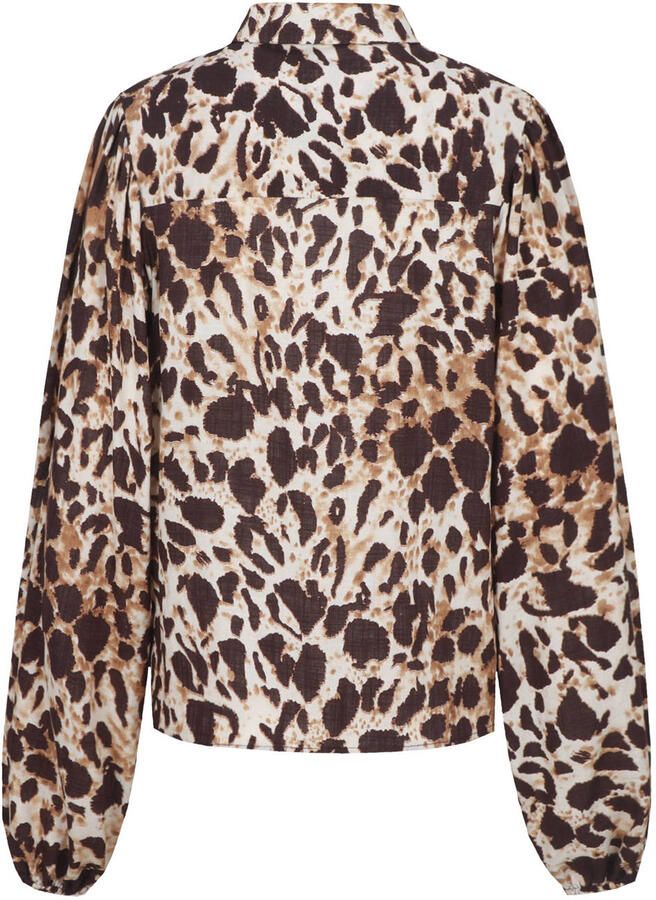 FLURESK blouse met dierenprint beige - Foto 2