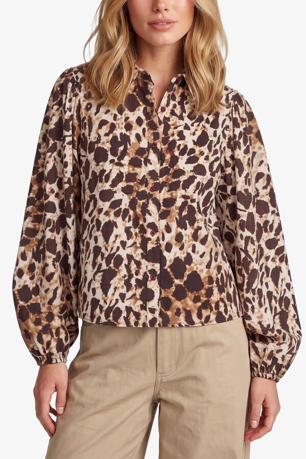 FLURESK blouse met dierenprint beige - Foto 3