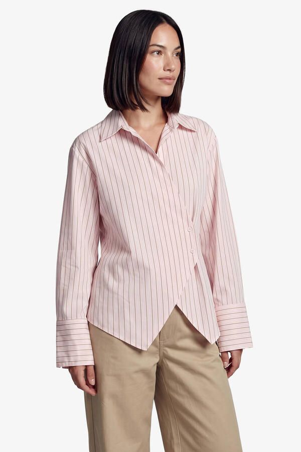 FLURESK blouse met krijtstreep roze