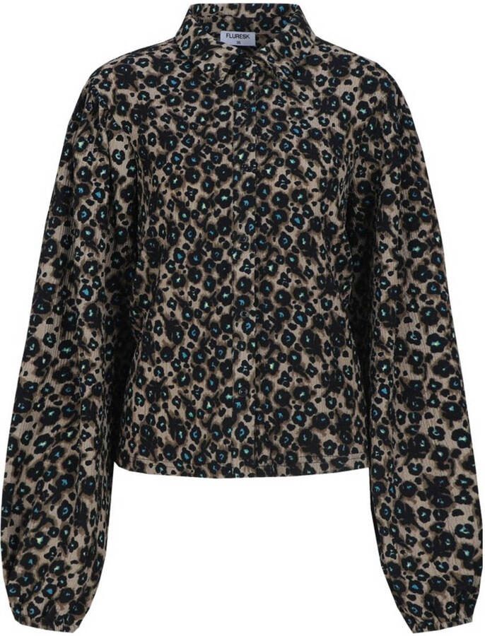 FLURESK blouse met panterprint bruin - Foto 2
