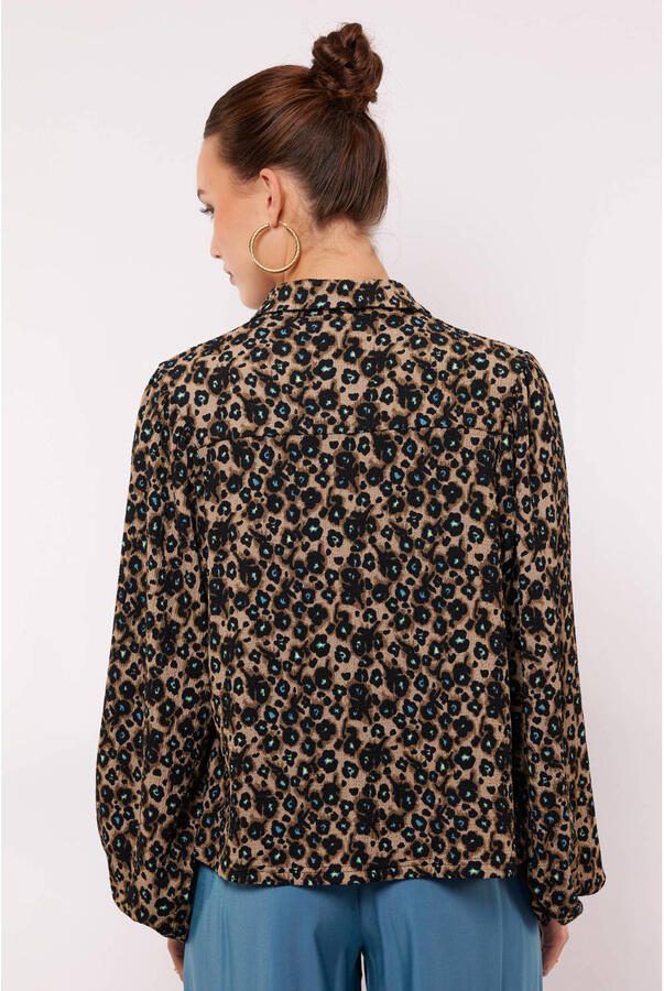 FLURESK blouse met panterprint bruin - Foto 3