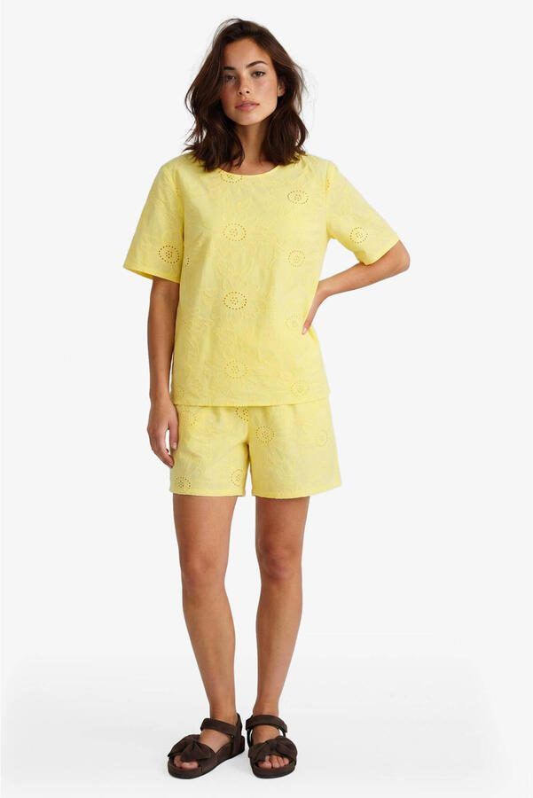 FLURESK blousetop broderie geel - Foto 3