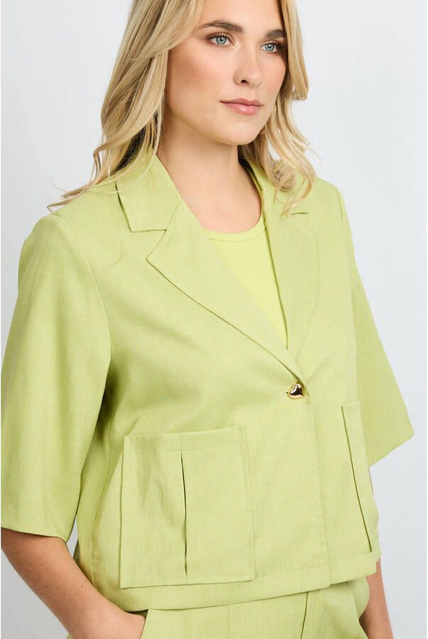 FLURESK cropped blazer lichtgroen - Foto 3
