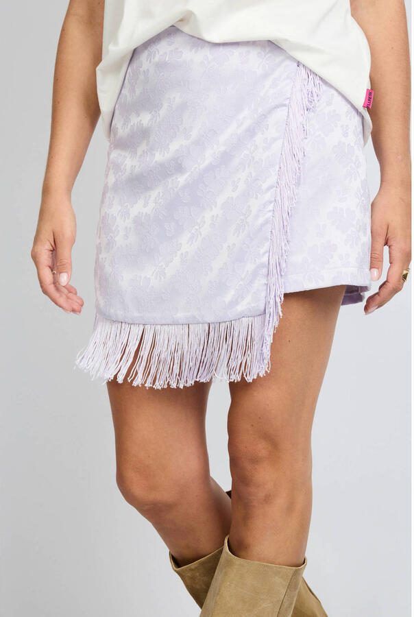 FLURESK gebloemde skort lila
