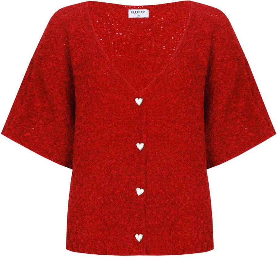 FLURESK gebreid vest rood - Foto 2