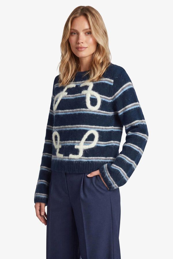 Blanca Vita Prince of Wales check single-breasted coat Blauw