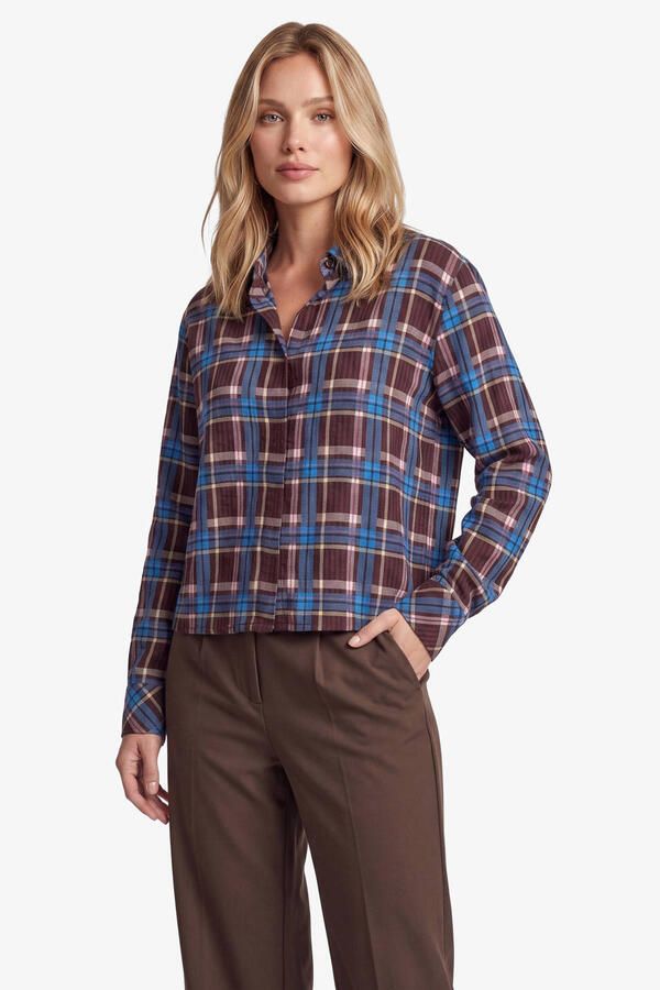 FLURESK geruite blouse bruin - Foto 3