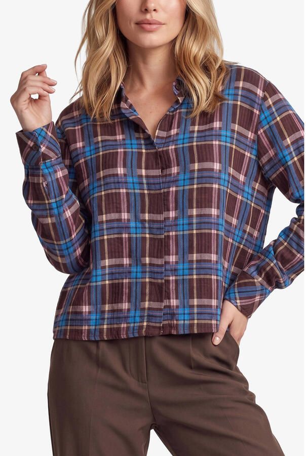 FLURESK geruite blouse bruin - Foto 2