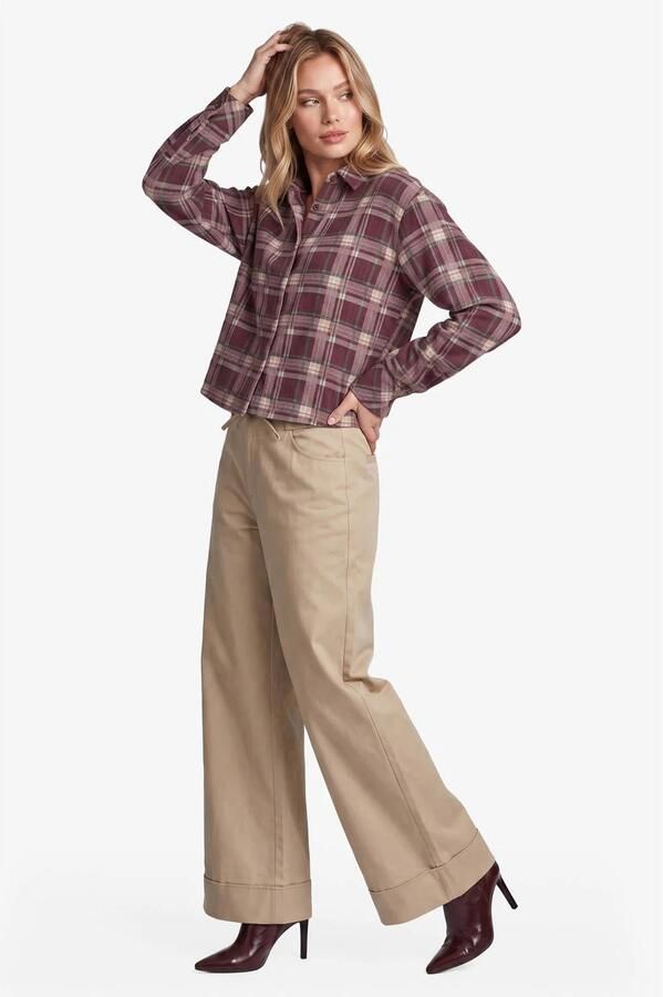 FLURESK geruite blouse donkerrood - Foto 3