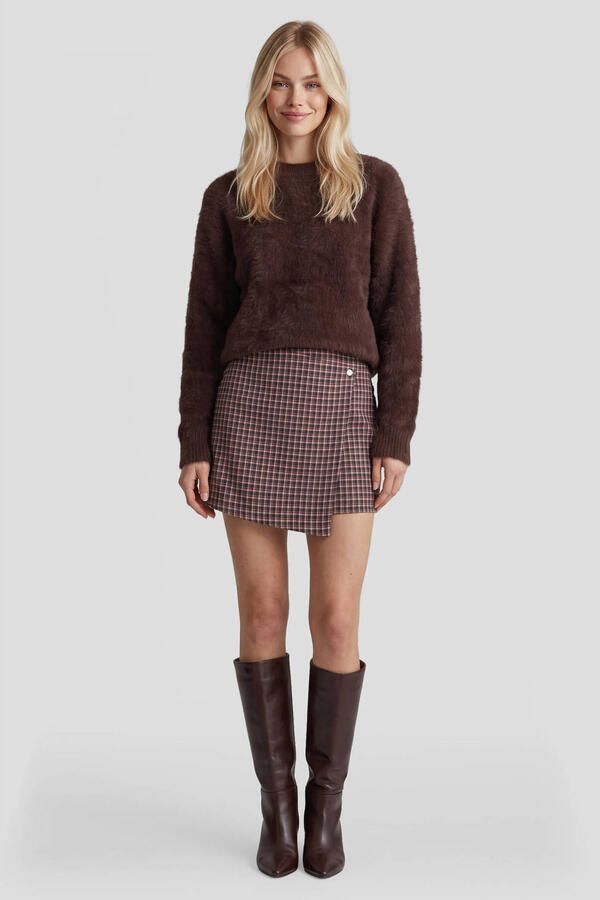 FLURESK geruite skort bruin - Foto 2