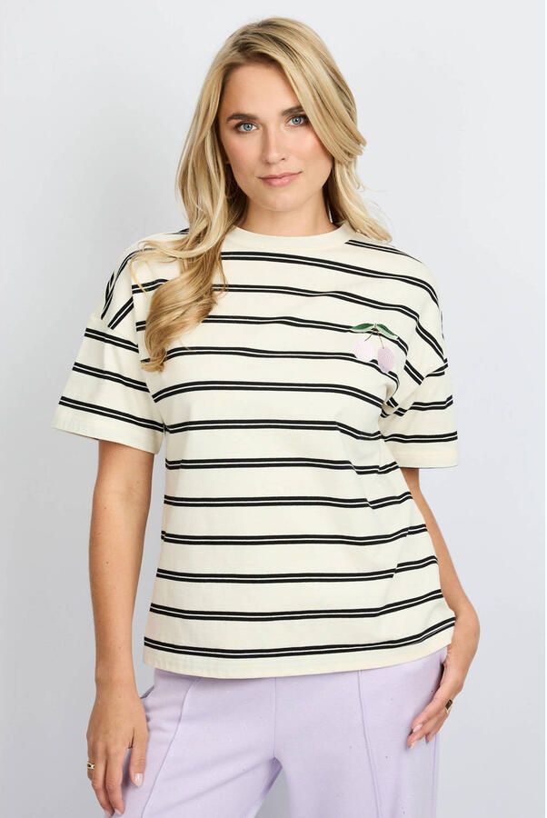 FLURESK gestreept T-shirt ecru
